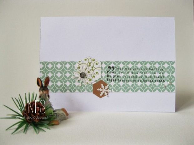 Inès mains baladeuses cartes voeux noël hexagones clean simple handmade cards christmas holidays new year