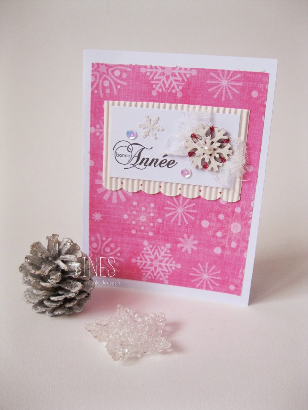 Ines mains baladeuses cartes scrapbooking cards noël voeux fêtes christmas holidays clean simple 
