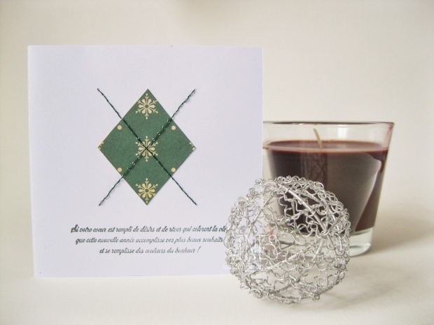 Cartes de voeux scrapbooking jacquard card Christmas Noël clean simple